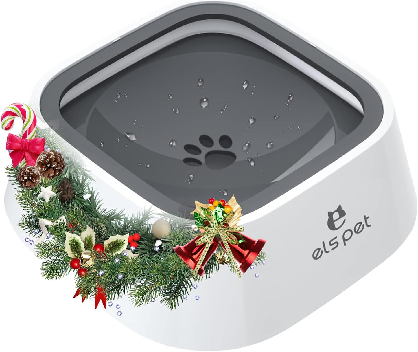 Travel Bowl, No Spill, No Drip Slow Water Feeder/Dispenser for Dogs, Cats, 35Oz/1L, Splash Proof Travel Bowl for Crate and Car, Keeps Floor & Beard Dry, Dishwasher Safe (Grey)